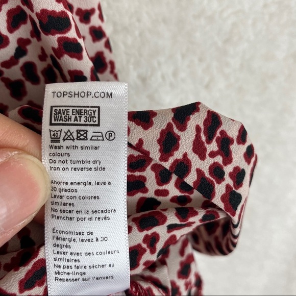 TOPSHOP Short-Sleeve Mini Dress Red / White / Blk - Picture 8 of 8